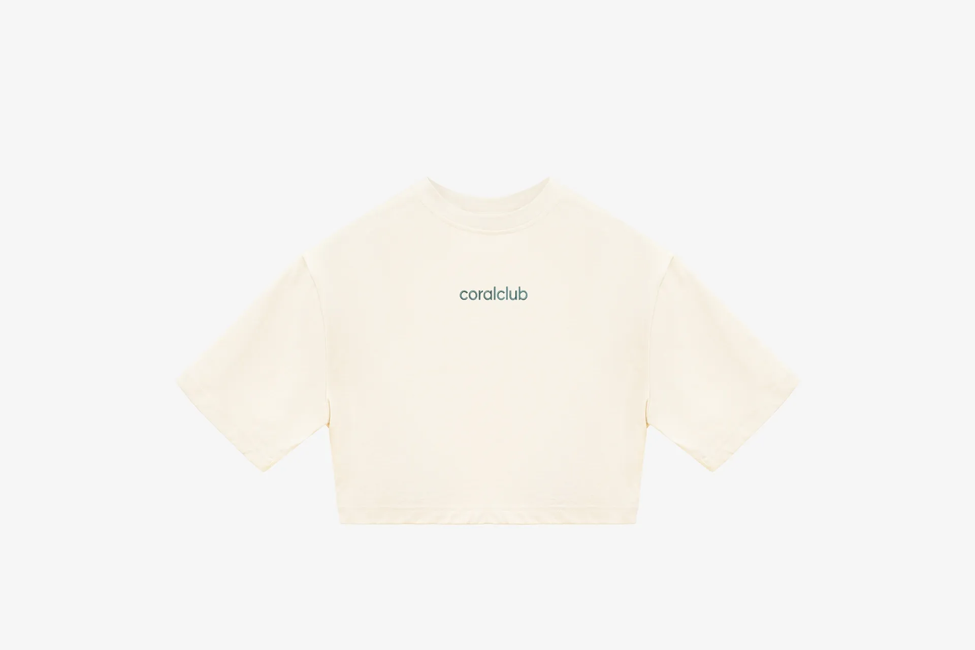 Футболка кроп женская, бежевая